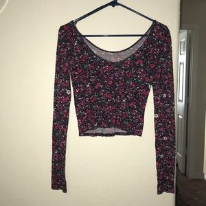 Long sleeved pink flower shirt